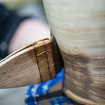 Richard Heeley at work in his pottery in Shropshire Feb 2018